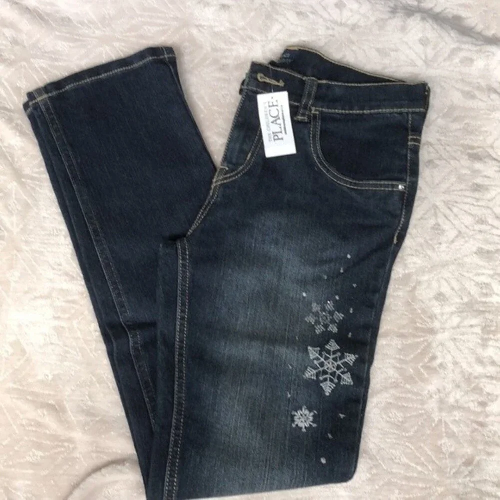 The Children’s Place Skinny Stretch Adjustable Waist Dark Wash Denim Jeans 14